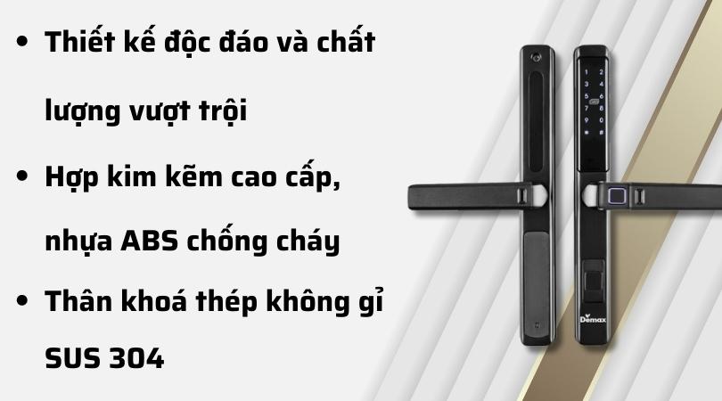 Khóa điện tử Demax SL501 JB cấu tạo chắc chắn